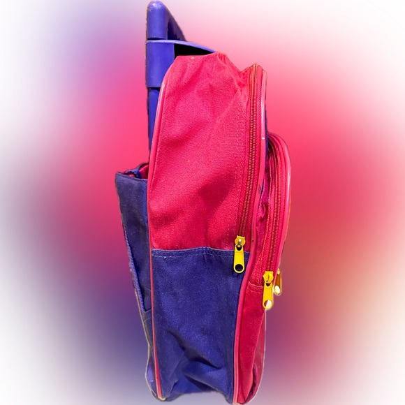 VTG Y2K LI’L BUM ROLLING BACKPACK SUITCASE LUGGAGE CHILDRENS KIDS PINK PURPLE - Picture 3 of 11